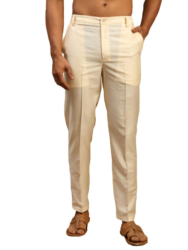 Vastramay Men's Cream Viscose Pant Style Pyjama - Distacart